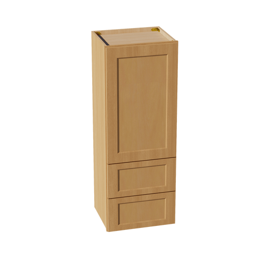 HT - WD1848: Timber Wood Shaker 18"W x 48"H 1 Door & 2 Drawers Special Wall Cabinet - NextCabinets