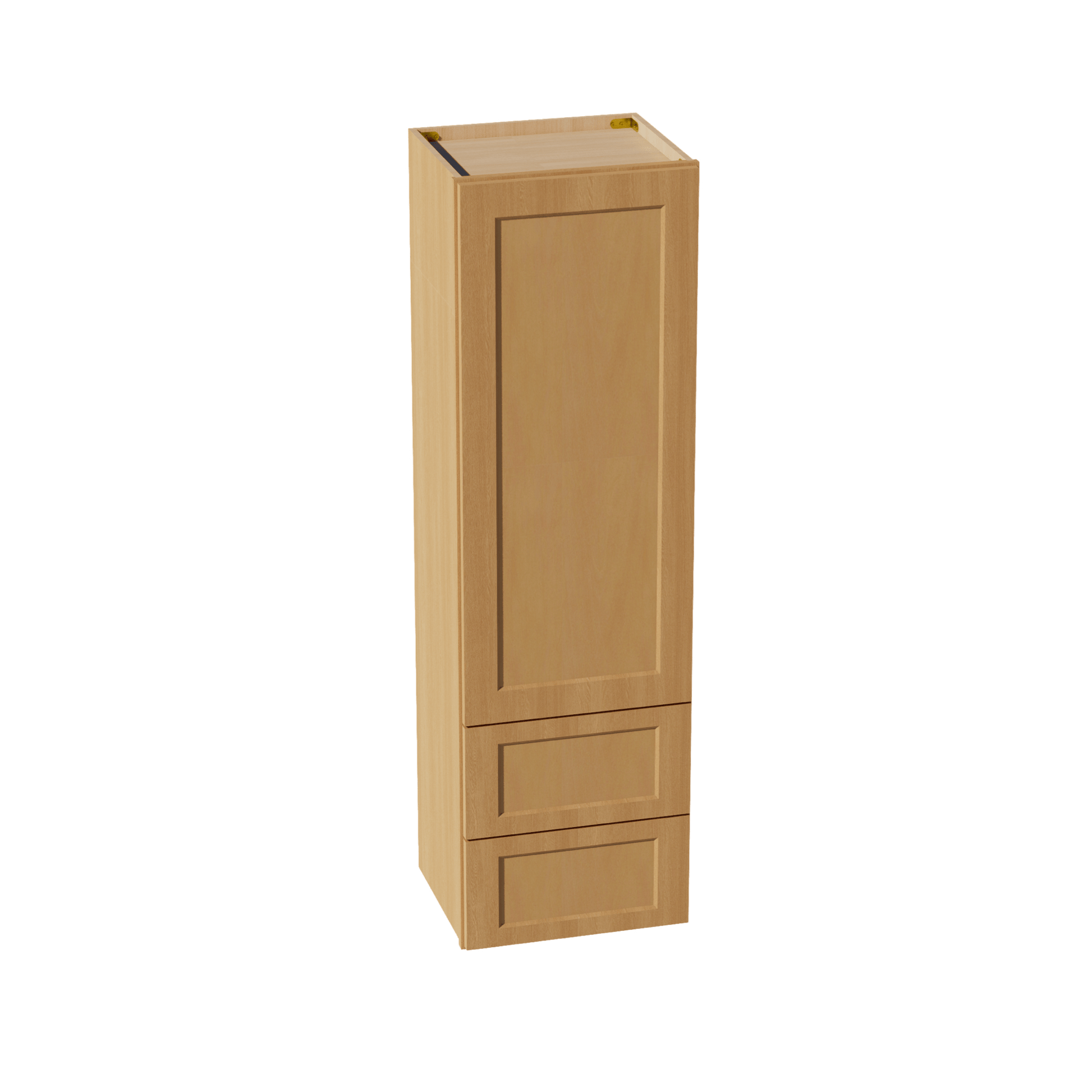 HT - WD1860: Timber Wood Shaker 18"W x 60"H 1 Door & 2 Drawers Special Wall Cabinet - NextCabinets
