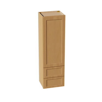HT - WD1860: Timber Wood Shaker 18"W x 60"H 1 Door & 2 Drawers Special Wall Cabinet - NextCabinets