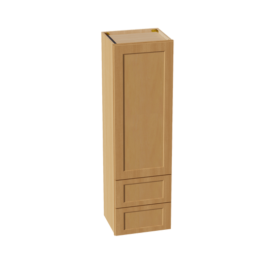 HT - WD1860: Timber Wood Shaker 18"W x 60"H 1 Door & 2 Drawers Special Wall Cabinet - NextCabinets