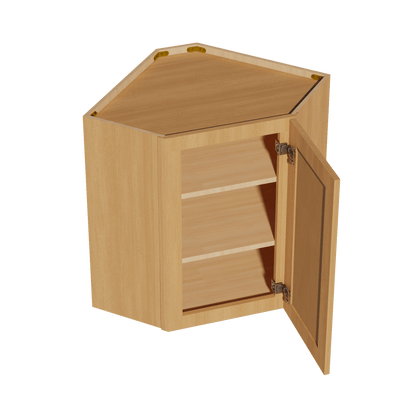HT - WDC2430: Timber Wood Shaker 24"W x 30"H 1 Door & 2 Shelves Diagonal Wall Corner Cabinet - NextCabinets