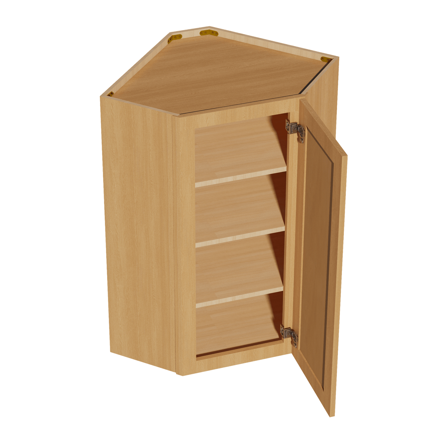 HT - WDC2442: Timber Wood Shaker 24"W x 42"H 1 Door & 2 Shelves Diagonal Wall Corner Cabinet - NextCabinets