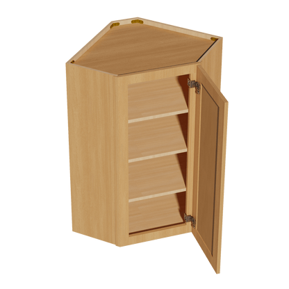 HT - WDC2442: Timber Wood Shaker 24"W x 42"H 1 Door & 2 Shelves Diagonal Wall Corner Cabinet - NextCabinets