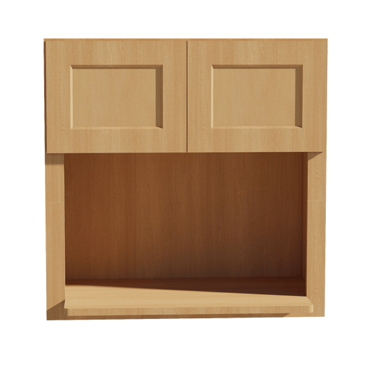 HT - WM3030: Timber Wood Shaker 30"W x 30"H 2 Doors Wall Built - in Microwave Cabinets - NextCabinets