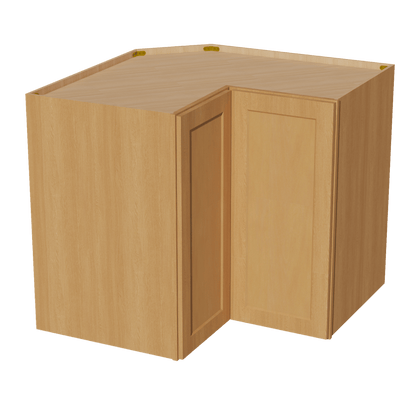 HT - WPC2436: Timber Wood Shaker 24"W x 36"H 1 Door & 2 Shelves Pie Cut Wall Corner Cabinet - NextCabinets