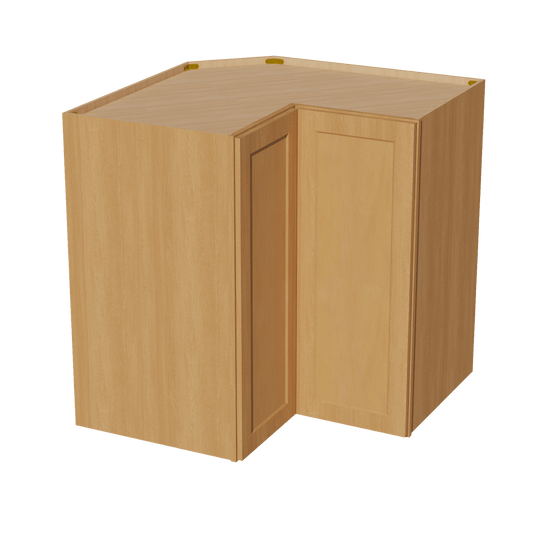 HT - WPC2442: Timber Wood Shaker 24"W x 42"H 1 Door & 3 Shelves Pie Cut Wall Corner Cabinet - NextCabinets