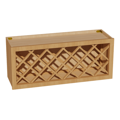 HT - WR3615: Timber Wood Shaker 36"W x 15"H x 12"D Wall Wine Rack Incl. Shelf - NextCabinets