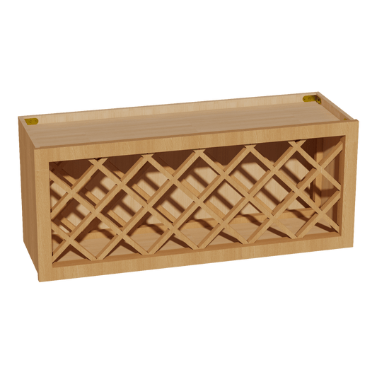 HT - WR3615: Timber Wood Shaker 36"W x 15"H x 12"D Wall Wine Rack Incl. Shelf - NextCabinets