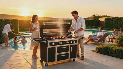 Black- 49'' Premium 304 Stainless Steel Outdoor Natural Gas Grill | 99,000 BTU 4 Burners + Infrared Rear Burner