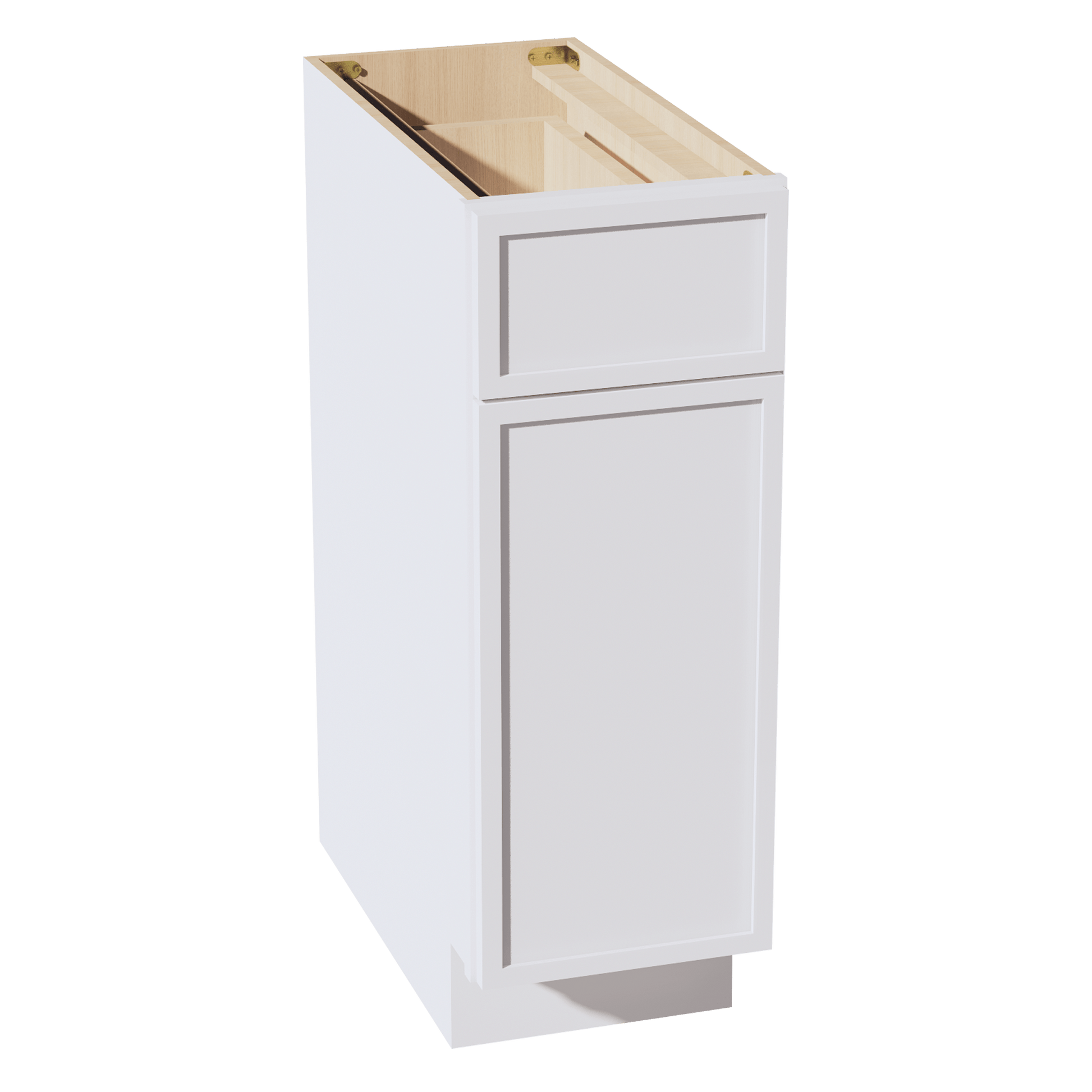 SF - B12: Frost White Slim Shaker 12" 1 Drawer 1 Door Standard Base Cabinet - NextCabinets