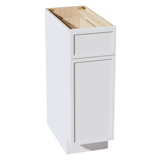 SF - B12: Frost White Slim Shaker 12" 1 Drawer 1 Door Standard Base Cabinet - NextCabinets
