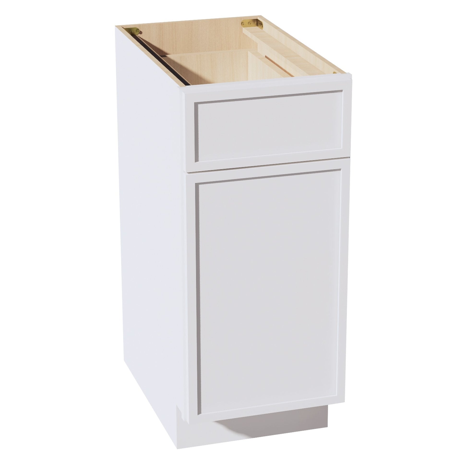 SF - B15: Frost White Slim Shaker 15" 1 Drawer 1 Door Standard Base Cabinet - NextCabinets