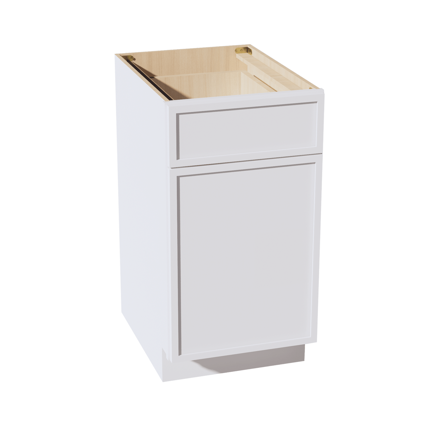 SF - B18TR: Frost White Slim Shaker 18" 1 Drawer Trash Pull Out Base Cabinet - NextCabinets