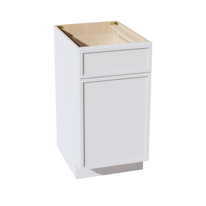 SF - B18TR: Frost White Slim Shaker 18" 1 Drawer Trash Pull Out Base Cabinet - NextCabinets