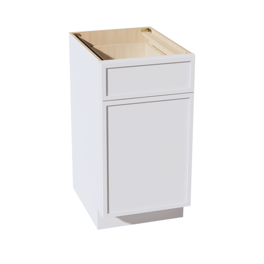 SF - B18TR: Frost White Slim Shaker 18" 1 Drawer Trash Pull Out Base Cabinet - NextCabinets