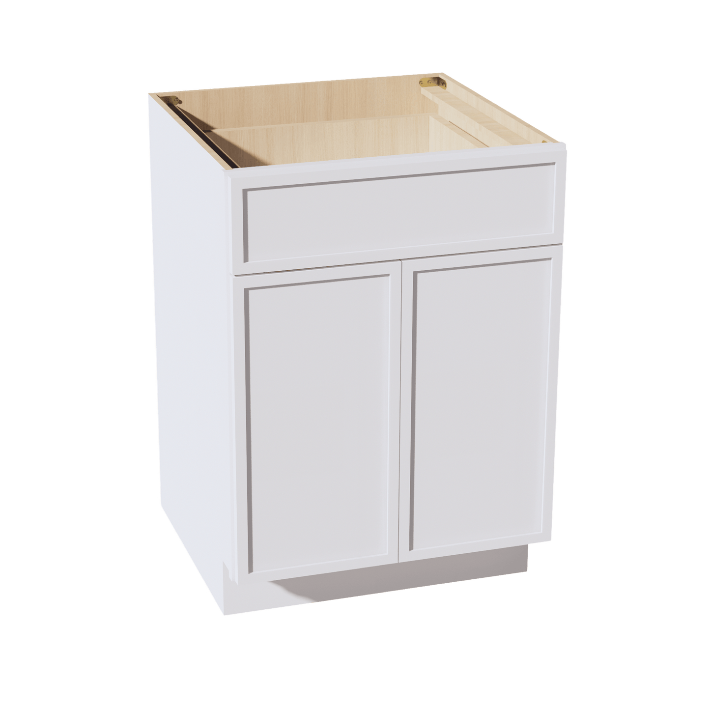 SF - B24: Frost White Slim Shaker 24" 1 Drawer 2 Doors Standard Base Cabinet - NextCabinets