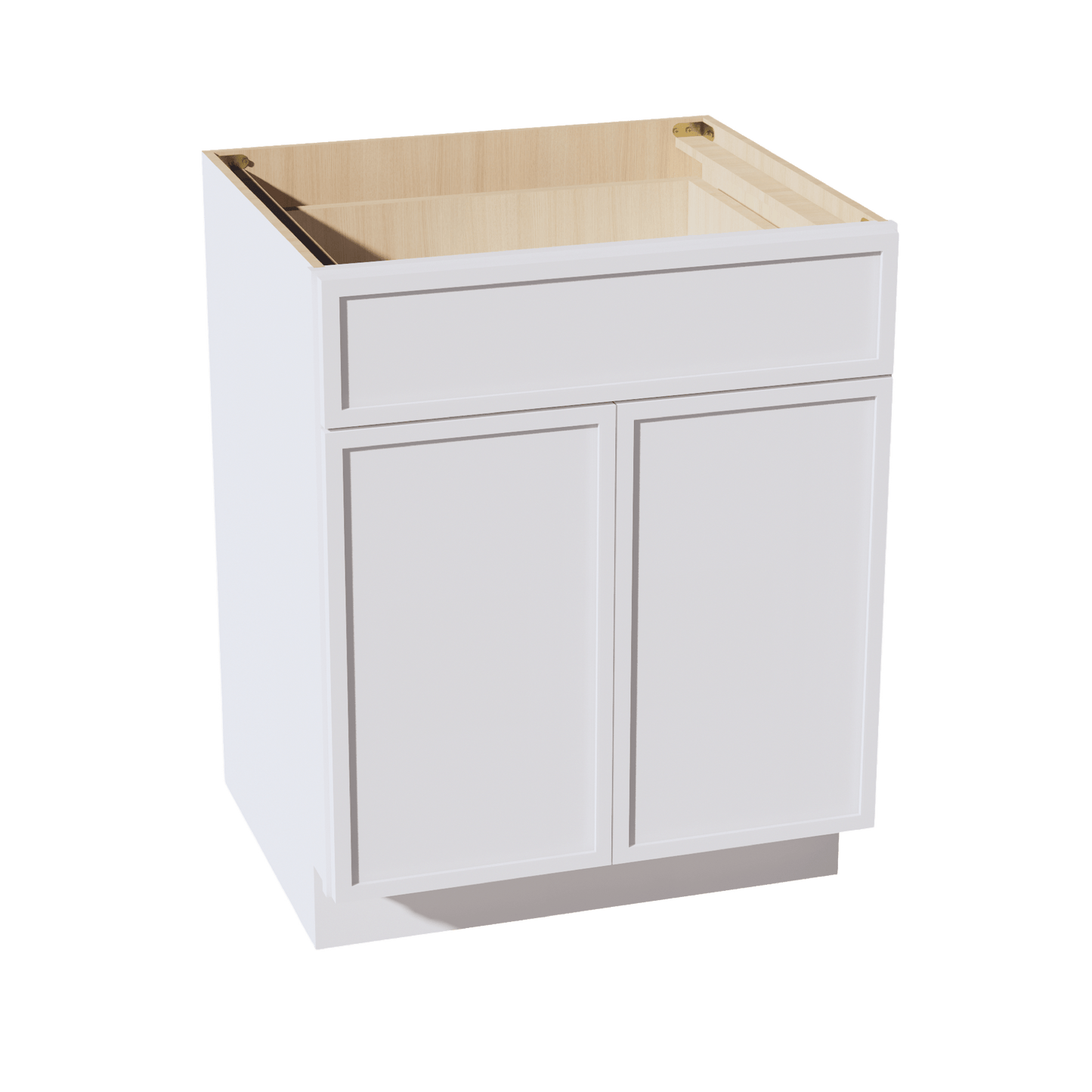 SF - B27: Frost White Slim Shaker 27" 1 Drawer 2 Doors Standard Base Cabinet - NextCabinets