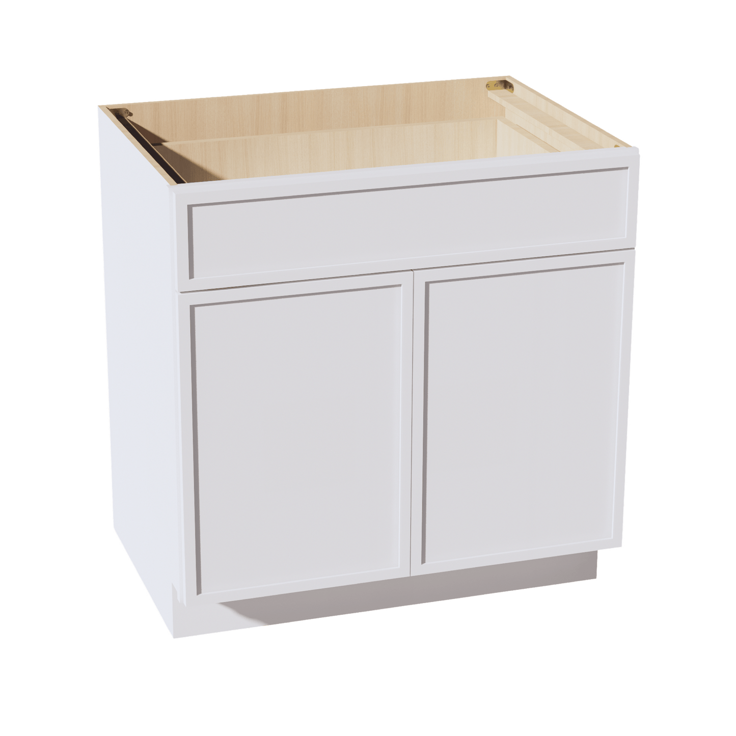 SF - B33: Frost White Slim Shaker 33" 1 Drawer 2 Doors Standard Base Cabinet - NextCabinets