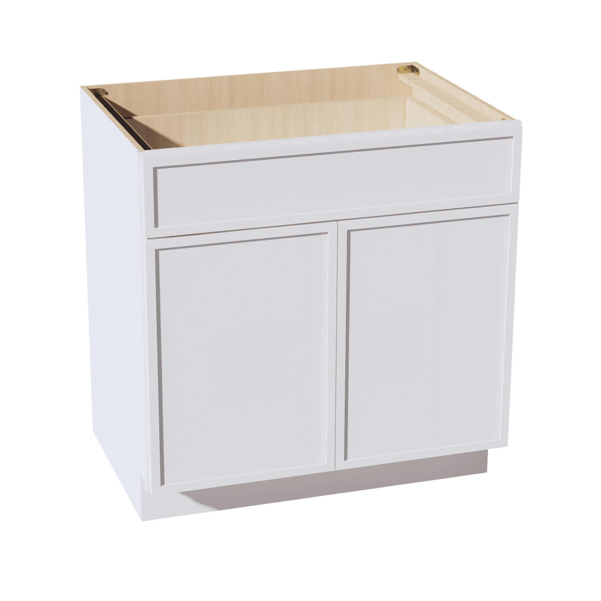 SF - B33: Frost White Slim Shaker 33" 1 Drawer 2 Doors Standard Base Cabinet - NextCabinets