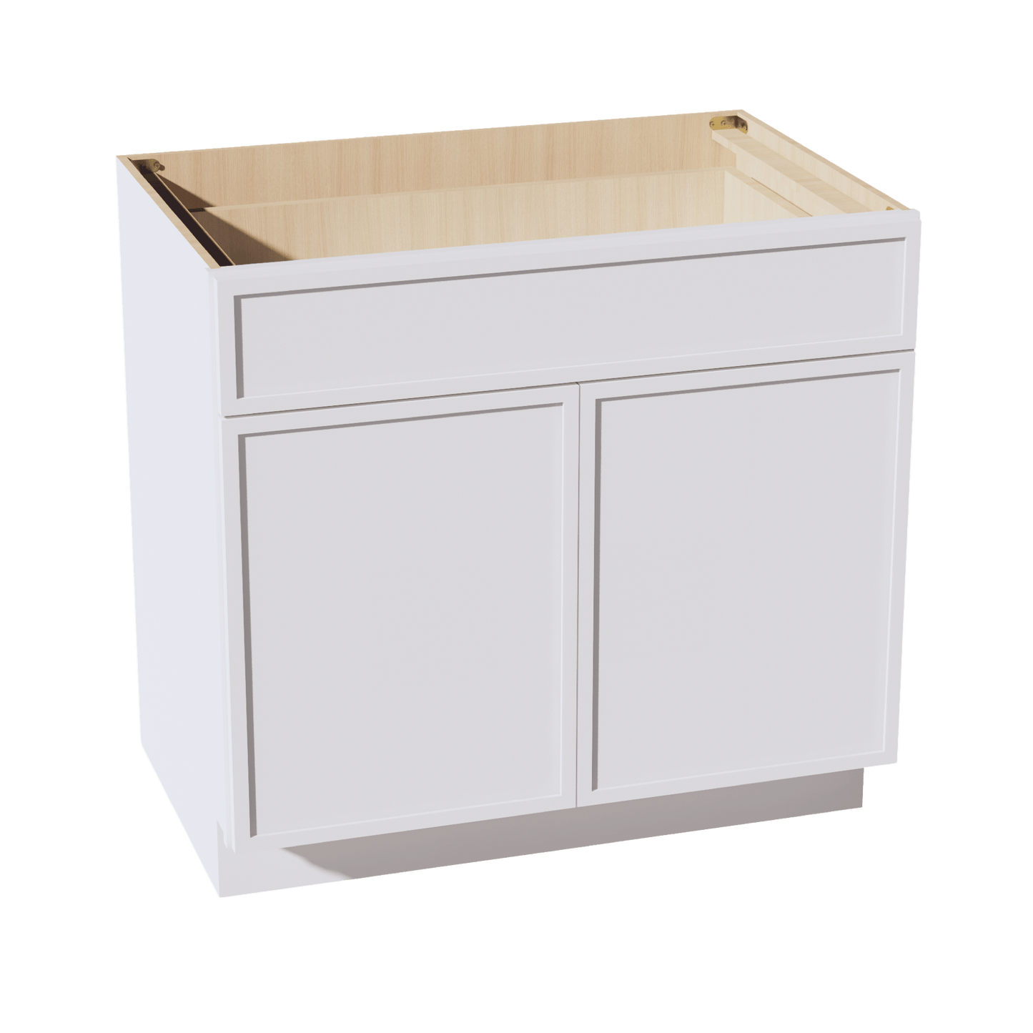 SF - B36: Frost White Slim Shaker 36" 1 Drawer 2 Doors Standard Base Cabinet - NextCabinets