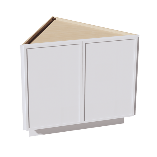 SF - BEC24: Frost White Slim Shaker 24" 2 Full Height Door Angled End Base Cabinets - NextCabinets