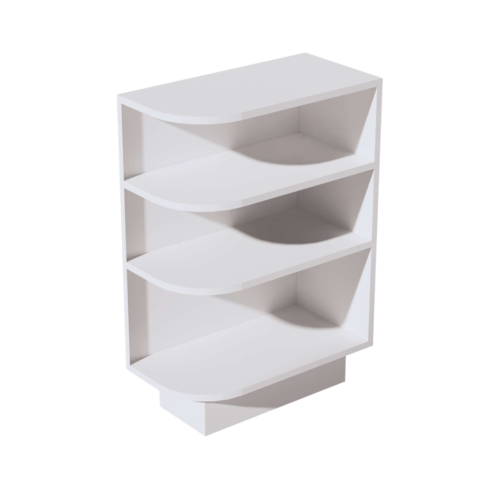 SF - BES12R: Frost White Slim Shaker 12" 4 Shelves End Shelf Corner Base Cabinets (Right Open) - NextCabinets