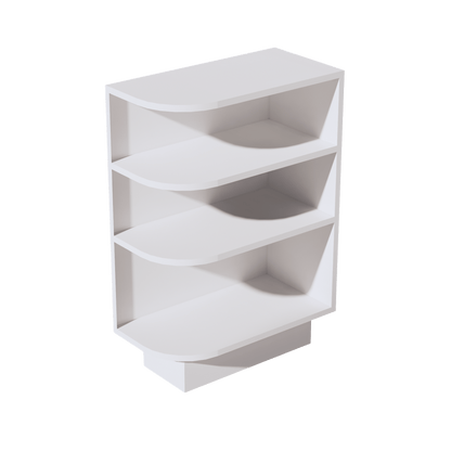 SF - BES12R: Frost White Slim Shaker 12" 4 Shelves End Shelf Corner Base Cabinets (Right Open) - NextCabinets