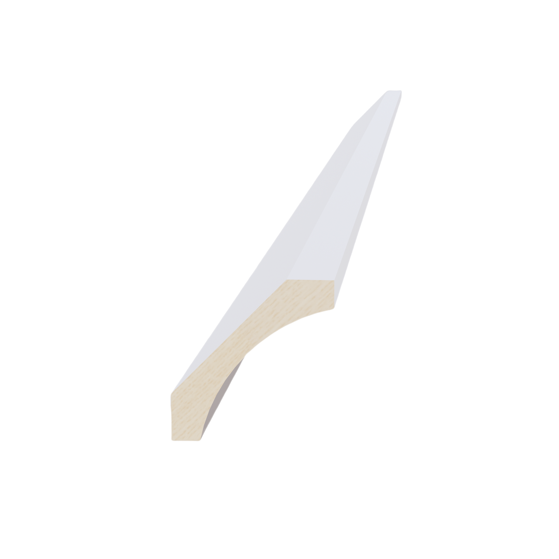 SF - CM4: Frost White Slim Shaker 96"W x 2 - 1/2"H x 2 - 1/2"D Crown Molding - NextCabinets