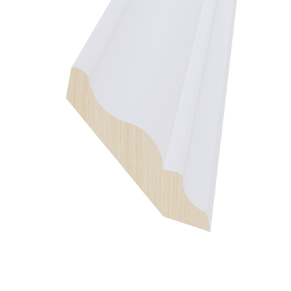 SF - CM6: Frost White Slim Shaker 96"W x 3 - 1/2"H x 2 - 1/2"D Crown Molding - NextCabinets