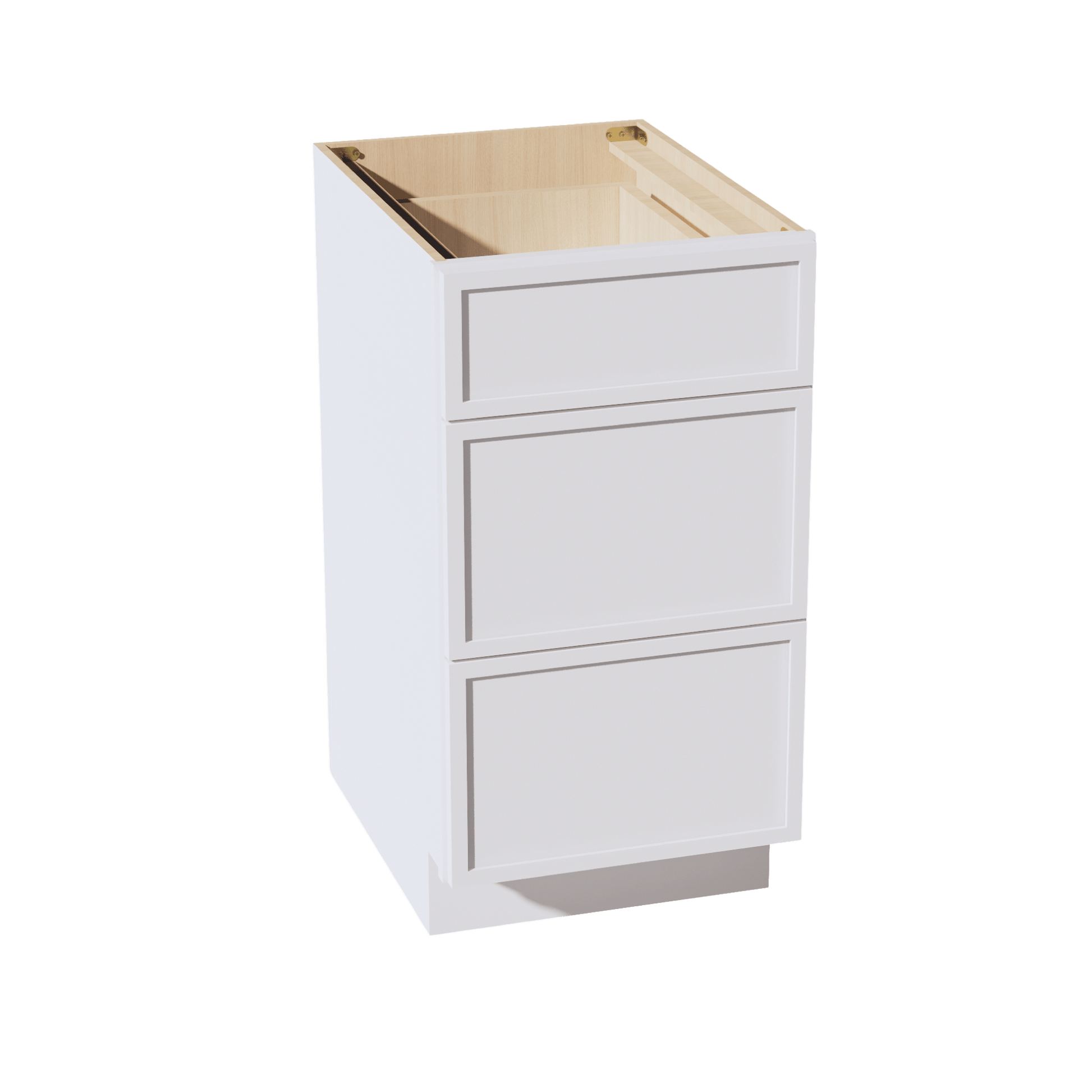 SF - DB18: Frost White Slim Shaker 18" 3 Drawers Base Cabinet - NextCabinets