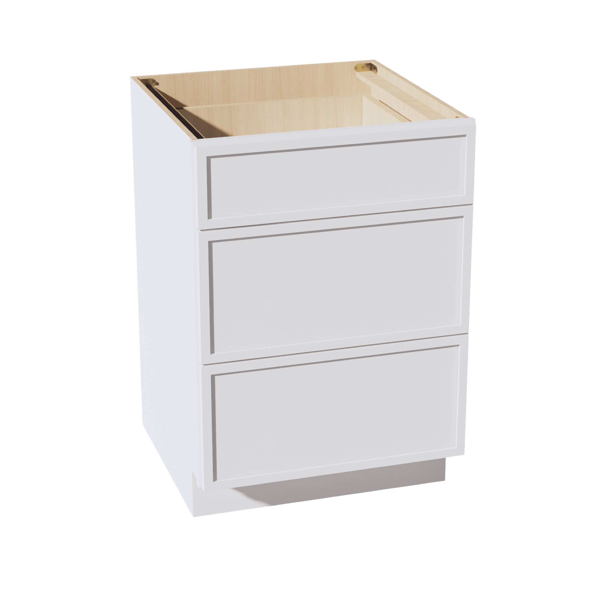 SF - DB24: Frost White Slim Shaker 24" 3 Drawers Base Cabinet - NextCabinets