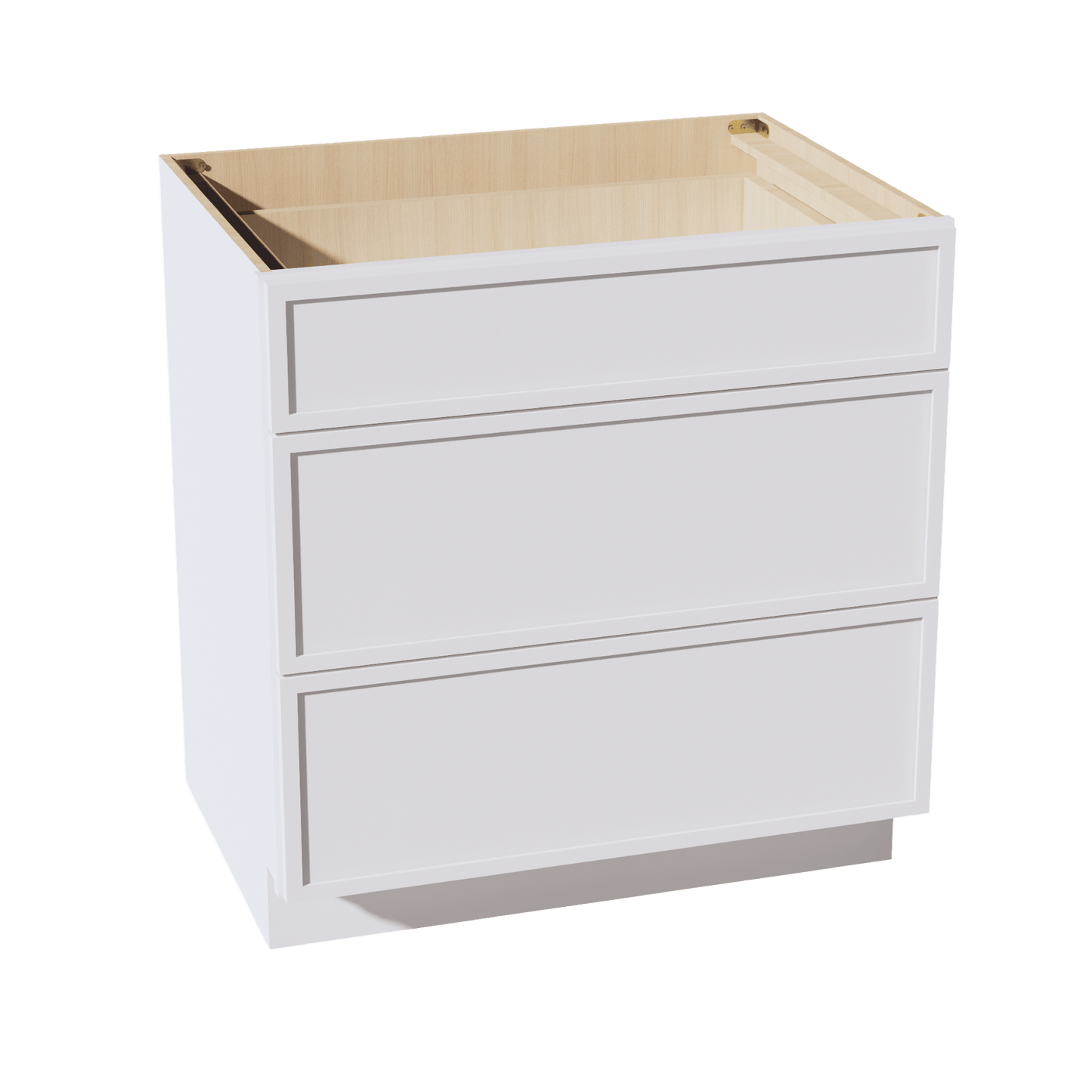 SF - DB33: Frost White Slim Shaker 33" 3 Drawers Base Cabinet - NextCabinets
