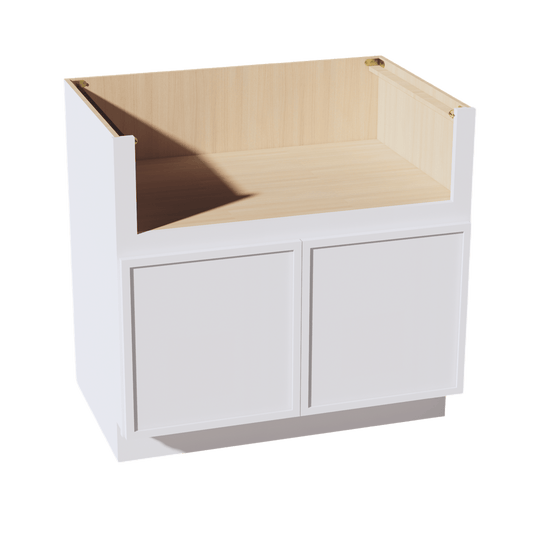 SF - FS36: Frost White Slim Shaker 36" 2 Doors Farm House Sink Base Cabinets - NextCabinets