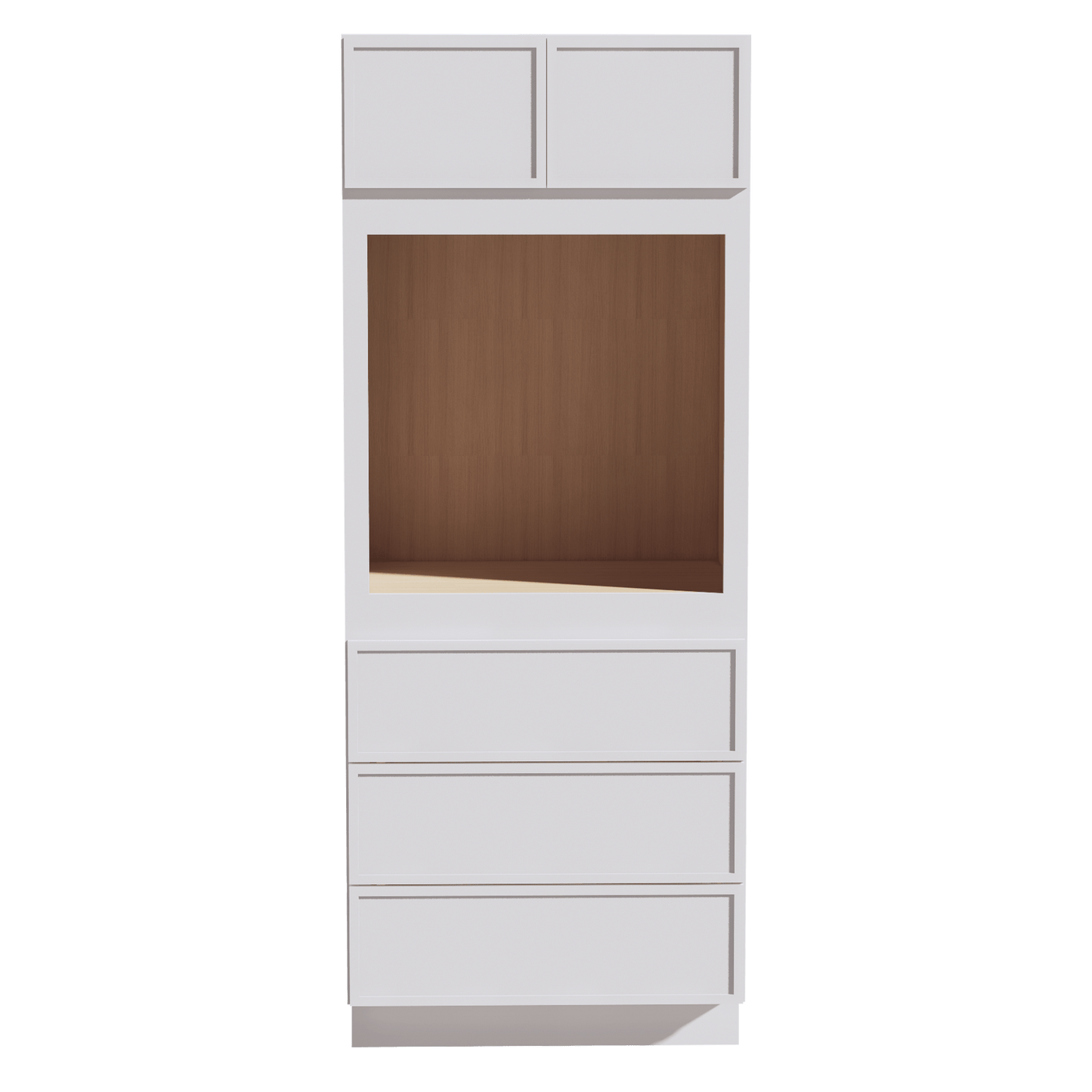 SF - OC3384: Frost White Slim Shaker 33"W x 84"H x 24"D 2 Doors & 3 Drawers Tall Oven Shelf Cabinets - NextCabinets