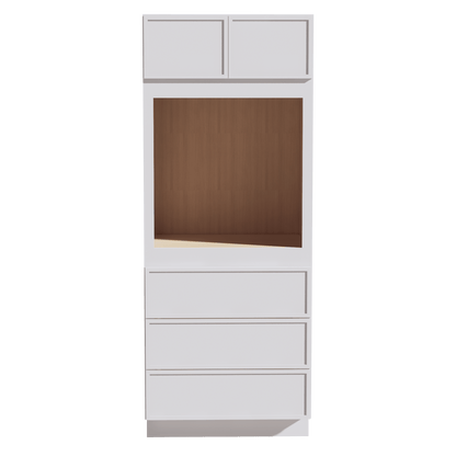 SF - OC3384: Frost White Slim Shaker 33"W x 84"H x 24"D 2 Doors & 3 Drawers Tall Oven Shelf Cabinets - NextCabinets