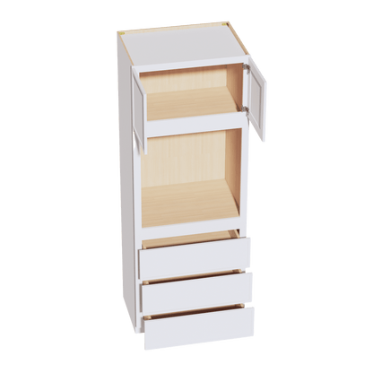 SF - OC3390: Frost White Slim Shaker 33"W x 90"H x 24"D 2 Doors & 3 Drawers Tall Oven Shelf Cabinets - NextCabinets