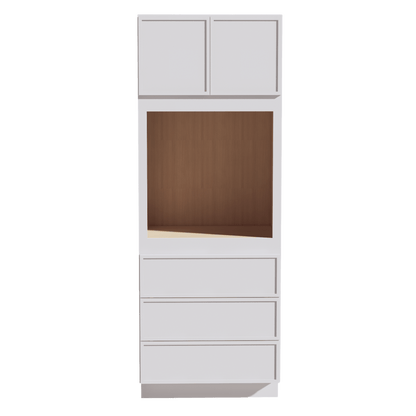 SF - OC3390: Frost White Slim Shaker 33"W x 90"H x 24"D 2 Doors & 3 Drawers Tall Oven Shelf Cabinets - NextCabinets
