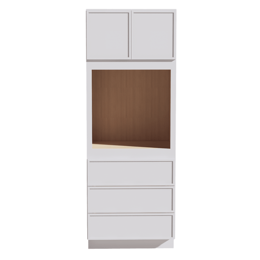 SF - OC3390: Frost White Slim Shaker 33"W x 90"H x 24"D 2 Doors & 3 Drawers Tall Oven Shelf Cabinets - NextCabinets