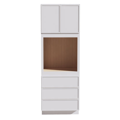 SF - OC3396: Frost White Slim Shaker 33"W x 96"H x 24"D 2 Doors & 3 Drawers Tall Oven Shelf Cabinets - NextCabinets