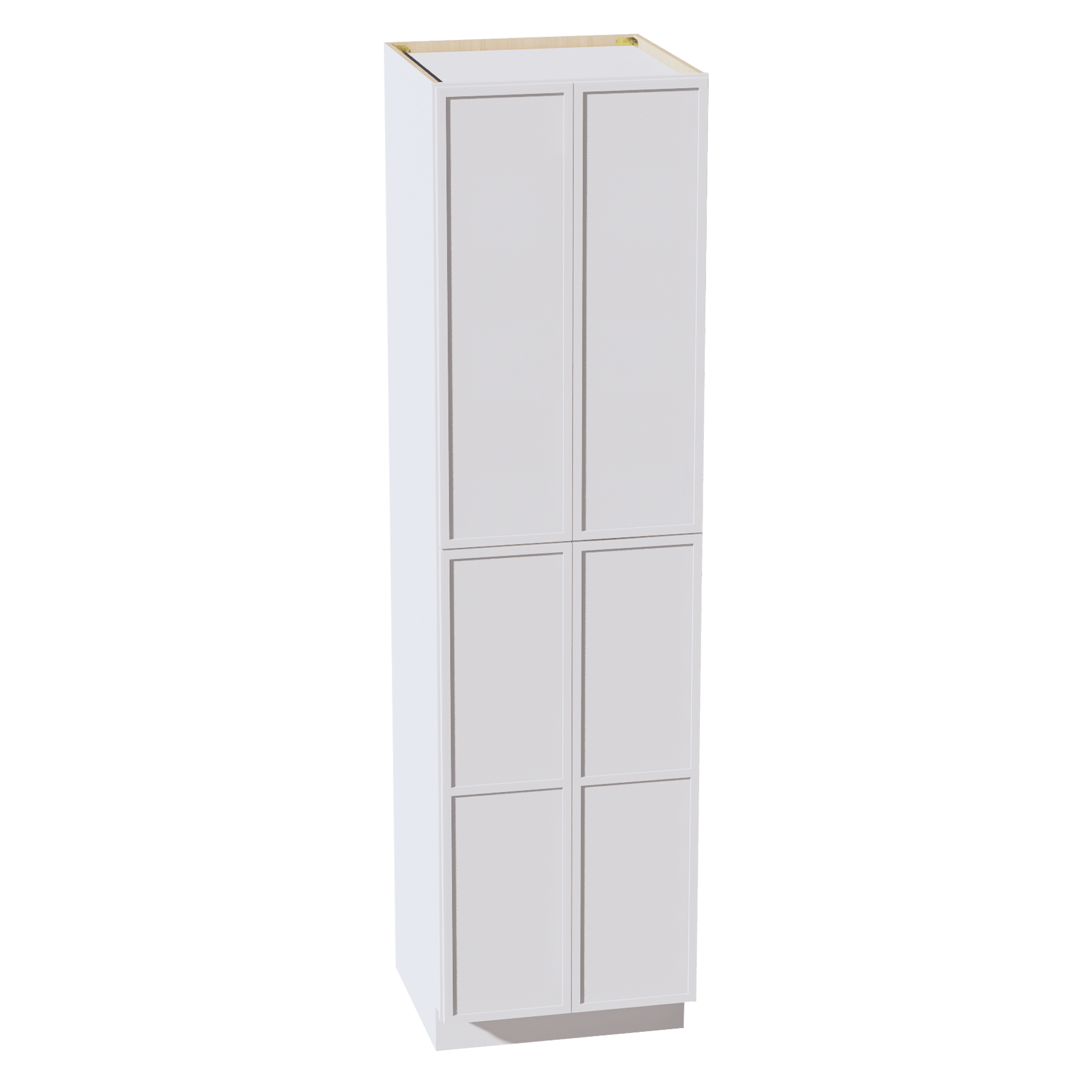 SF - TP2490: Frost White Slim Shaker 24"W x 90"H x 24"D 4 Door & 5 Shelves Tall Shelf Pantry Cabinets - NextCabinets