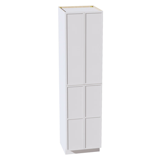 SF - TP2496: Frost White Slim Shaker 24"W x 96"H x 24"D 4 Door & 6 Shelves Tall Shelf Pantry Cabinets - NextCabinets