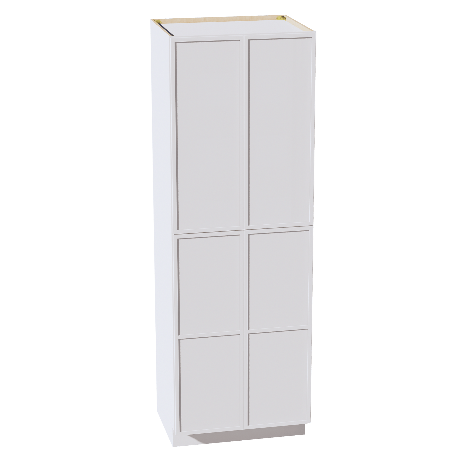 SF - TP3090: Frost White Slim Shaker 30"W x 90"H x 24"D 4 Door & 5 Shelves Tall Shelf Pantry Cabinets - NextCabinets