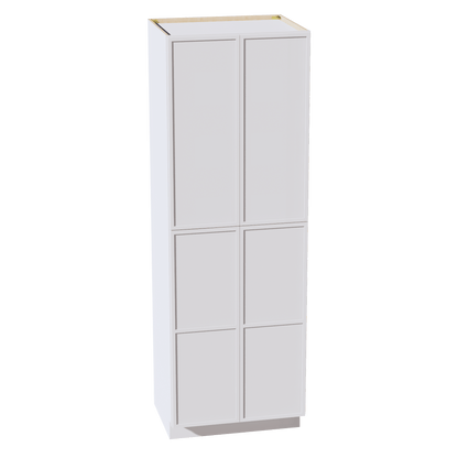 SF - TP3090: Frost White Slim Shaker 30"W x 90"H x 24"D 4 Door & 5 Shelves Tall Shelf Pantry Cabinets - NextCabinets
