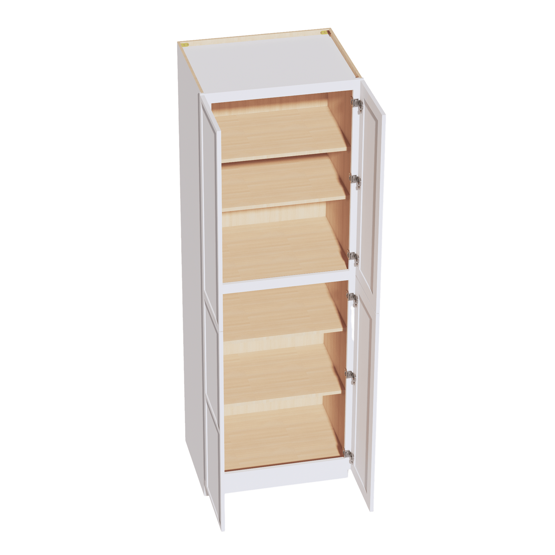SF - TP3090: Frost White Slim Shaker 30"W x 90"H x 24"D 4 Door & 5 Shelves Tall Shelf Pantry Cabinets - NextCabinets