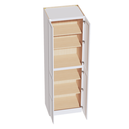 SF - TP3096: Frost White Slim Shaker 30"W x 96"H x 24"D 2 Doors & 6 Shelves Tall Shelf Pantry Cabinets - NextCabinets