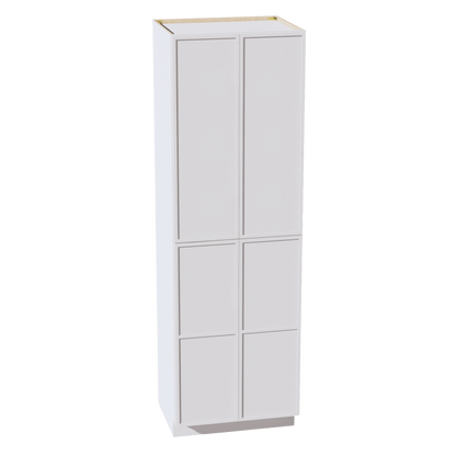SF - TP3096: Frost White Slim Shaker 30"W x 96"H x 24"D 2 Doors & 6 Shelves Tall Shelf Pantry Cabinets - NextCabinets