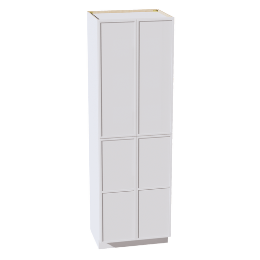 SF - TP3096: Frost White Slim Shaker 30"W x 96"H x 24"D 2 Doors & 6 Shelves Tall Shelf Pantry Cabinets - NextCabinets