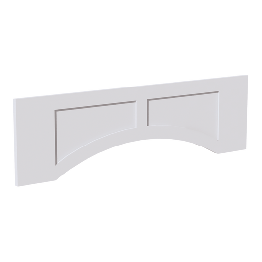 SF - VARP42: Frost White Slim Shaker 42"W x 12"H x 3/4"D Arched Valance with Raised Panel - NextCabinets