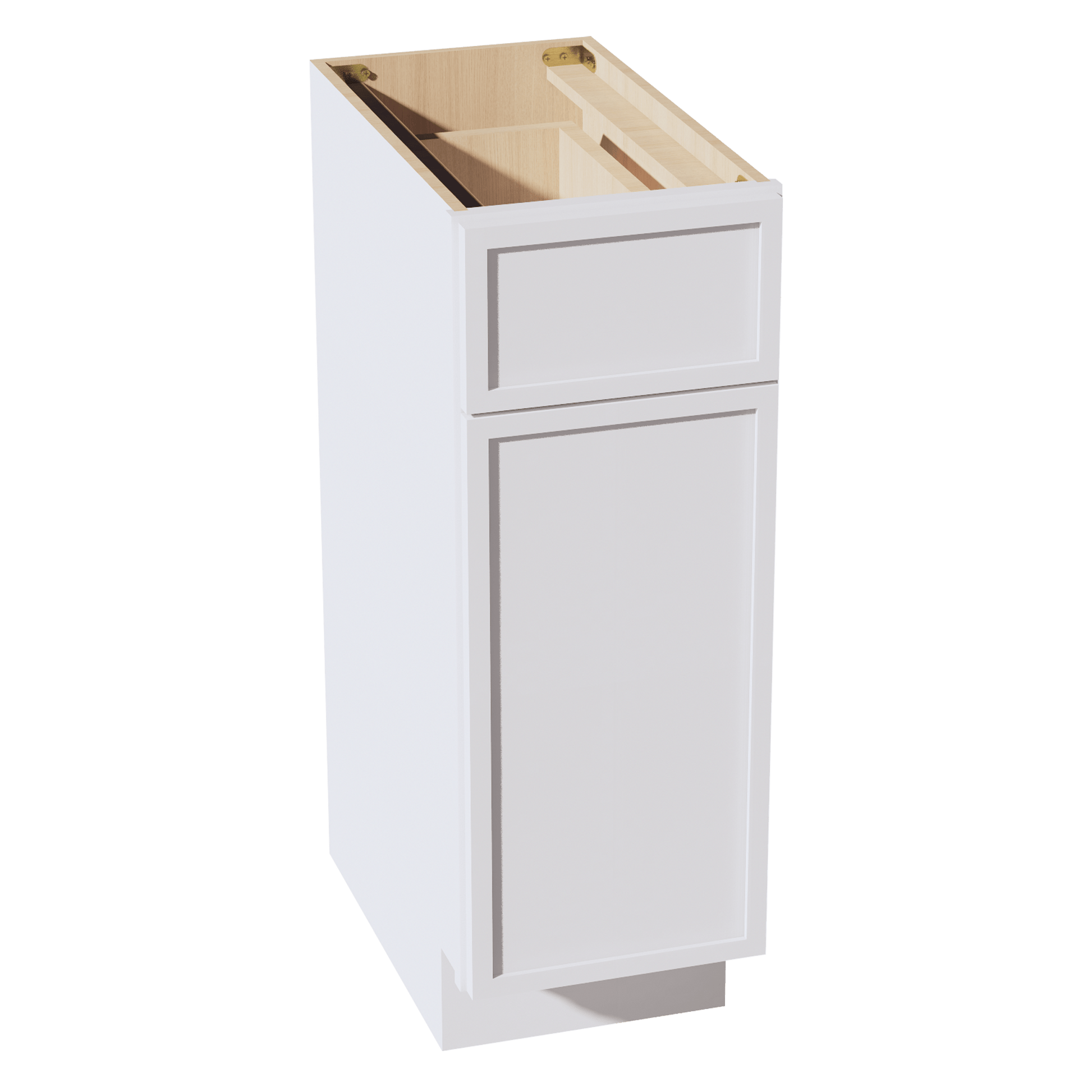 SF - VB1221: Frost White Slim Shaker 12"W x 34 - 1/2"H x 21"D 1 Door & 1 Drawer Single Door Vanity Base Cabinets - NextCabinets