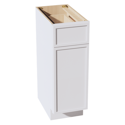 SF - VB1221: Frost White Slim Shaker 12"W x 34 - 1/2"H x 21"D 1 Door & 1 Drawer Single Door Vanity Base Cabinets - NextCabinets